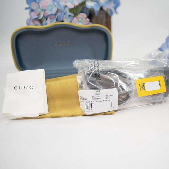 Gucci Round Black GG Logo Acrylic Metal Sunglasses NWT GG0975S - Picture 9 of 9